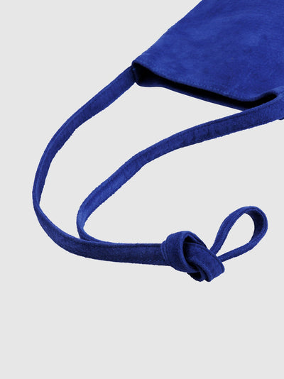 Pig Suede (Soft Pig Suede) Suede Mini Shoulder in Blue Made in Japan