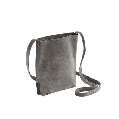 Pig Suede (Soft Pig Suede) Suede Mini Shoulder in Gray Made in Japan