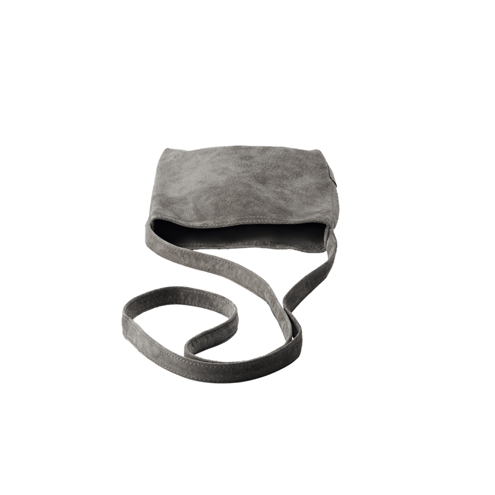 Pig Suede (Soft Pig Suede) Suede Mini Shoulder in Gray Made in Japan