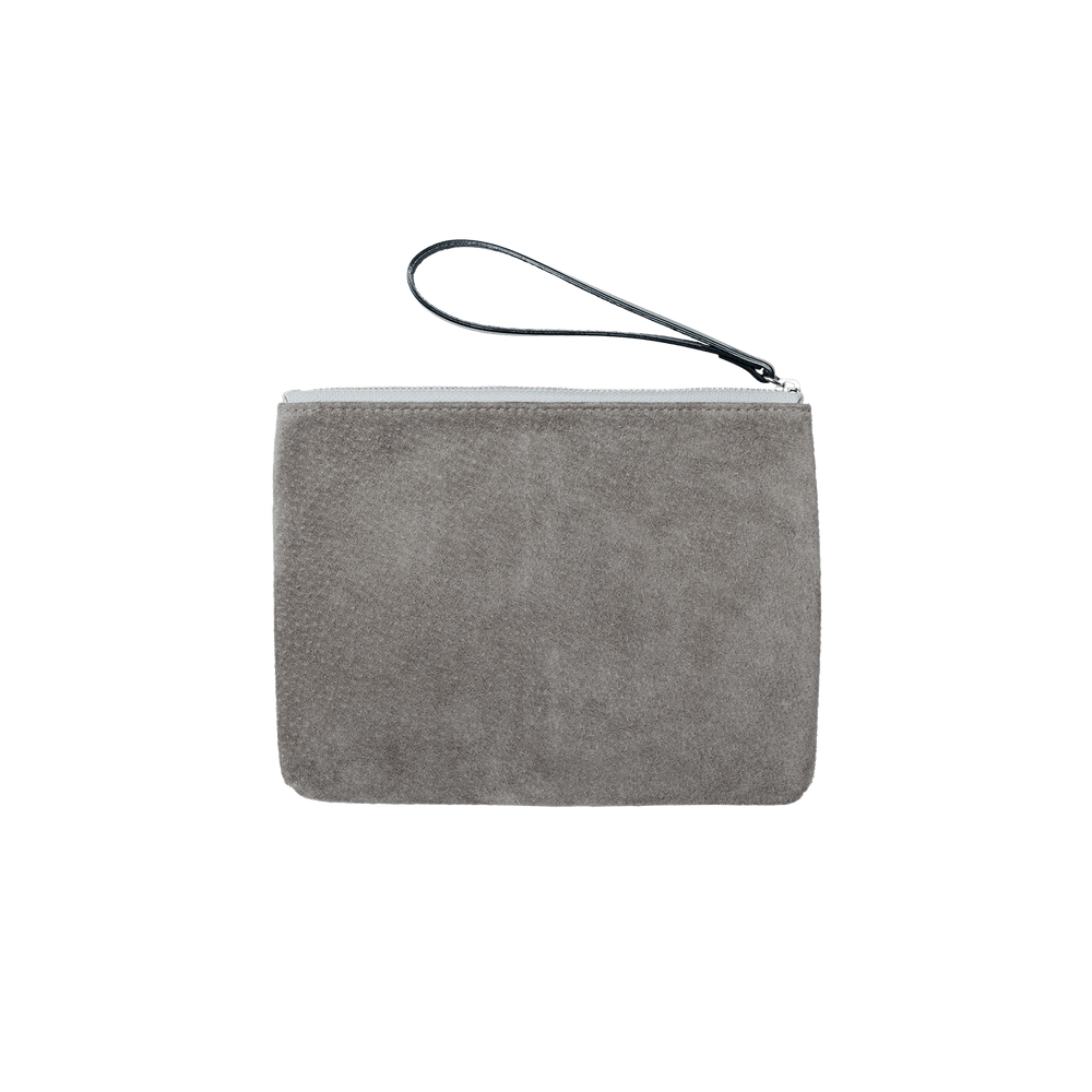 Pig Suede (Soft Pig Suede) Suede Pouch – Medium in Black Made in Japan