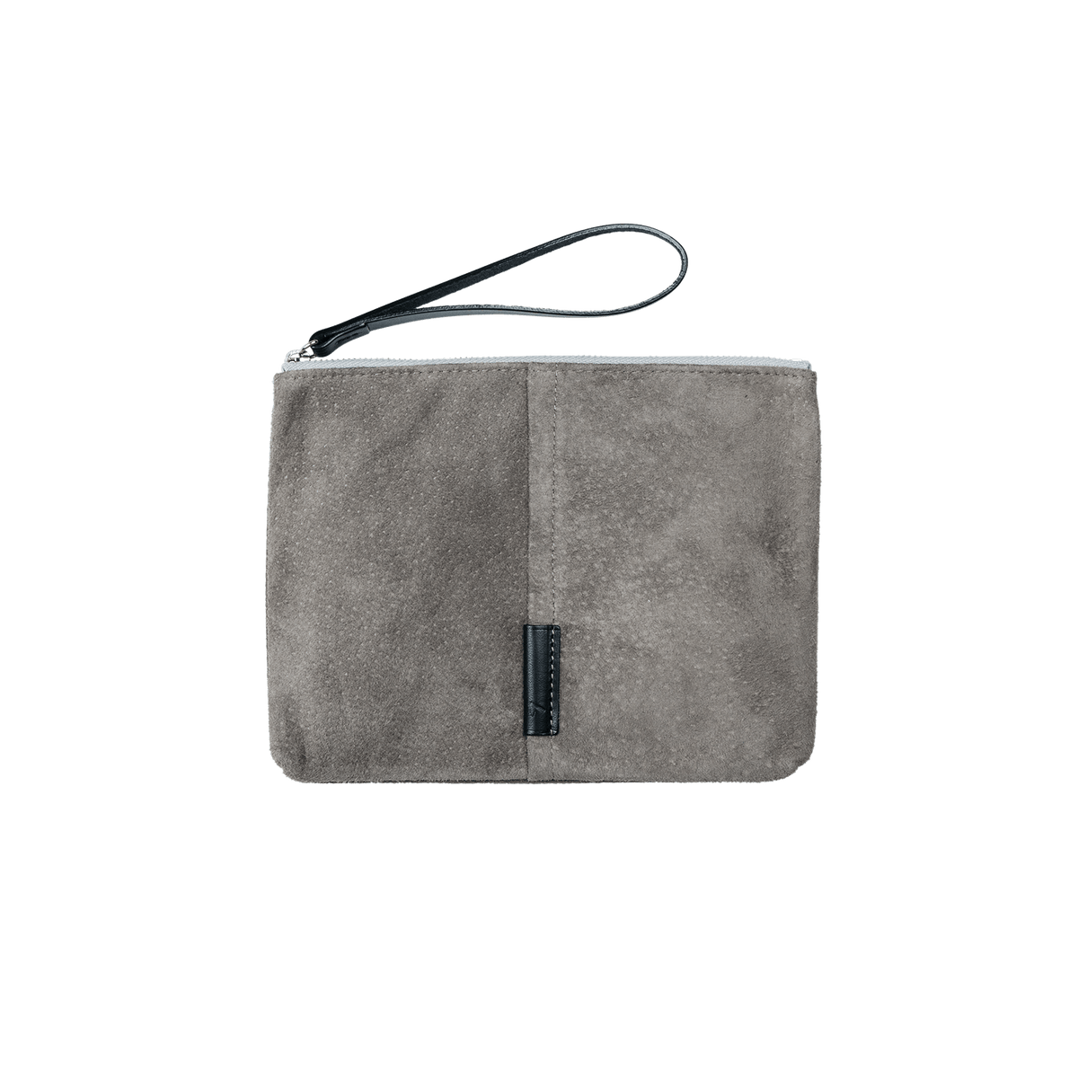Pig Suede (Soft Pig Suede) Suede Pouch – Medium in Gray Made in Japan