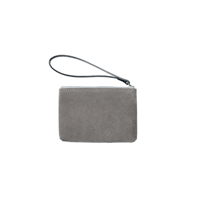 Pig Suede (Soft Pig Suede) Suede Pouch – Small in Gray Made in Japan