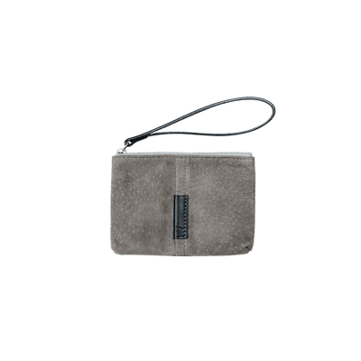 Pig Suede (Soft Pig Suede) Suede Pouch – Small in Gray Made in Japan