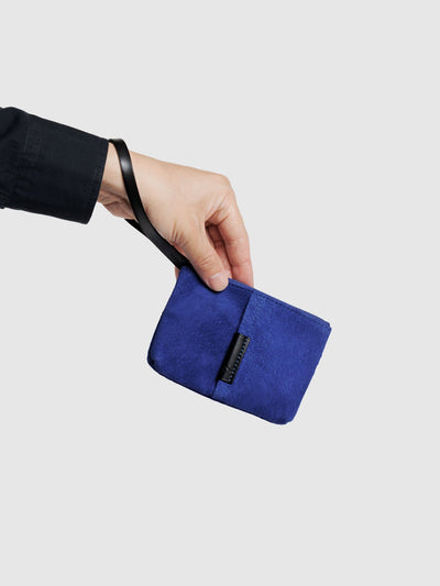 Pig Suede (Soft Pig Suede) Suede Pouch – Small in Gray Made in Japan