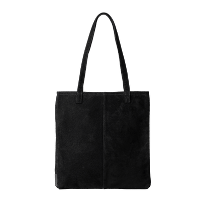 Pig Suede (Soft Pig Suede) Suede Tote in Black Made in Japan