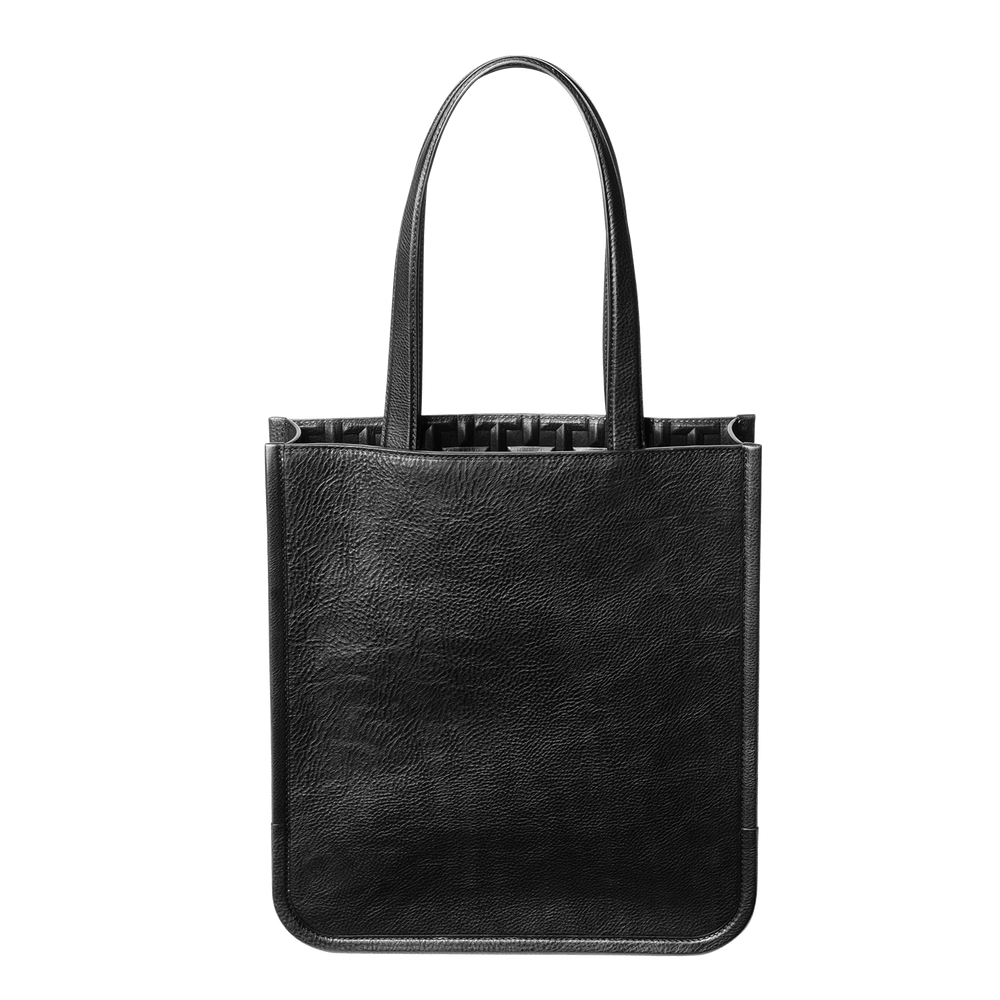 Cowhide TSUCHIYA Legacy Logo Boxy Tote in Black Made in Japan