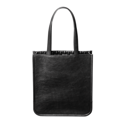 Cowhide TSUCHIYA Legacy Logo Boxy Tote in Black Made in Japan