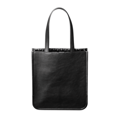 Cowhide TSUCHIYA Legacy Logo Boxy Tote in Black Made in Japan