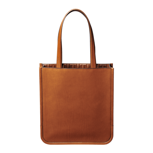 Cowhide TSUCHIYA Legacy Logo Boxy Tote in Brown Made in Japan