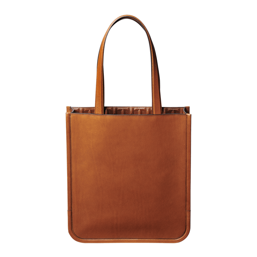 Cowhide TSUCHIYA Legacy Logo Boxy Tote in Brown Made in Japan