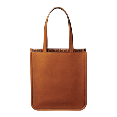 Cowhide TSUCHIYA Legacy Logo Boxy Tote in Brown Made in Japan