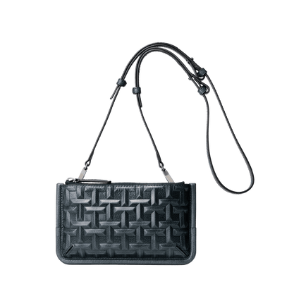 Cowhide TSUCHIYA Legacy Logo Slim Crossbody in Dark Teal Made in Japan