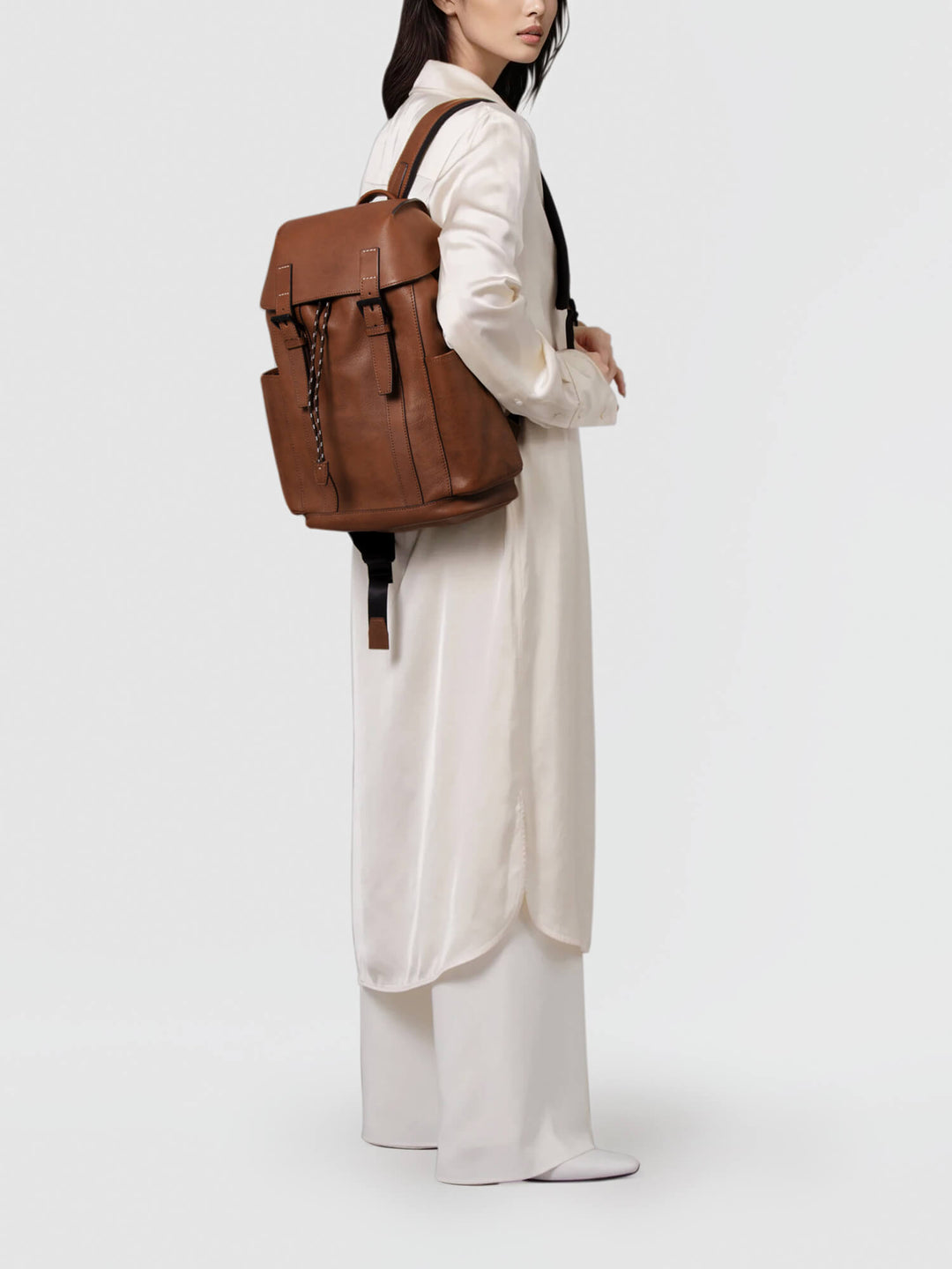 belting leather backpack Twin Belt Backpack | Leather Backpack