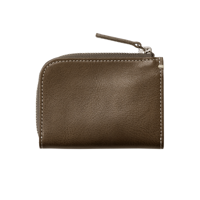 Cowhide (Vachetta Milled Leather) Urbano L Zip Wallet in Coffee Made in Japan