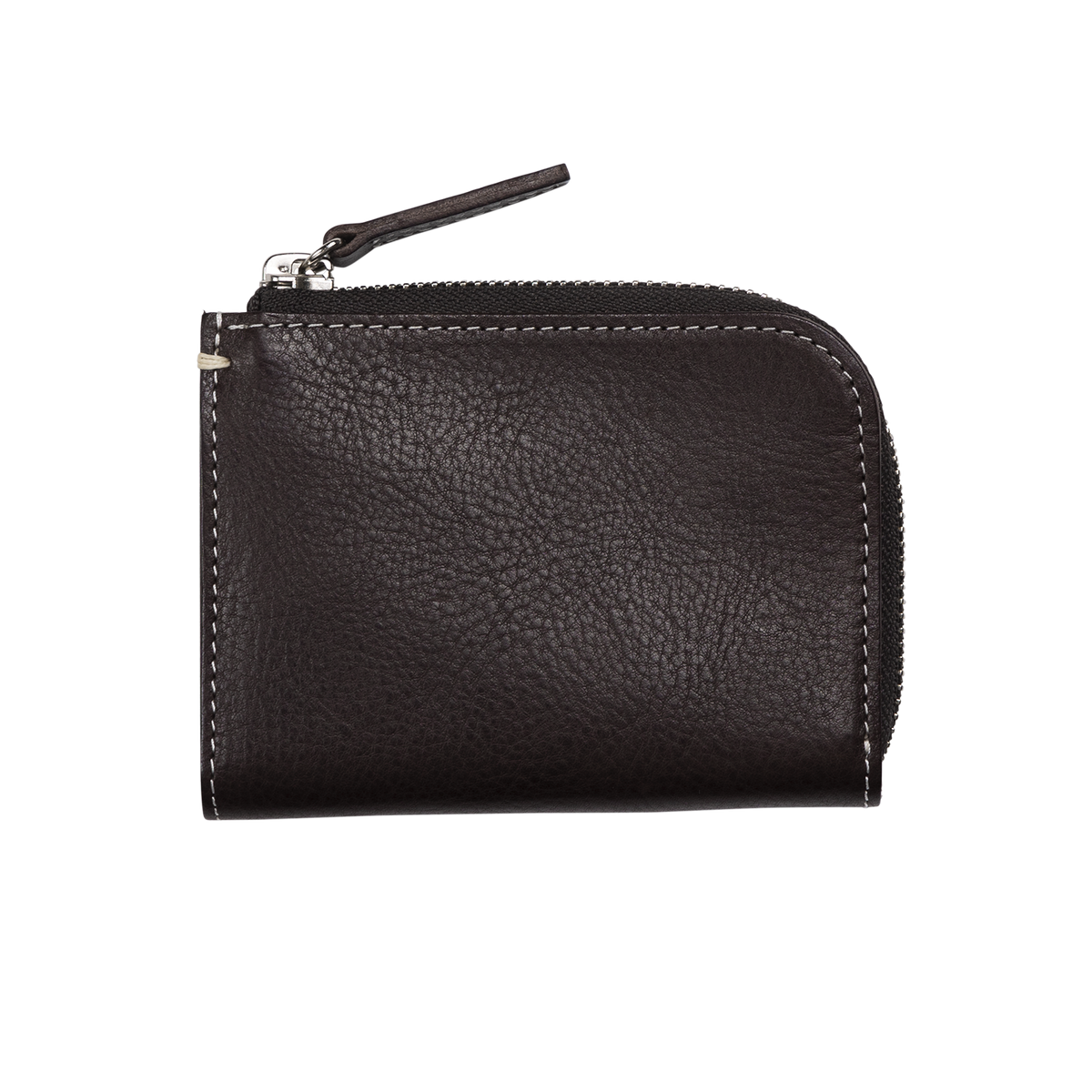 Cowhide (Vachetta Milled Leather) Urbano L Zip Wallet in Coffee Made in Japan
