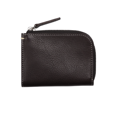 Cowhide (Vachetta Milled Leather) Urbano L Zip Wallet in Coffee Made in Japan