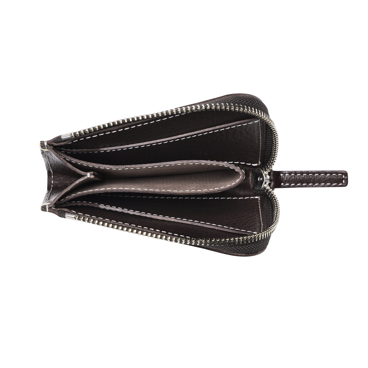 Cowhide (Vachetta Milled Leather) Urbano L Zip Wallet in Coffee Made in Japan