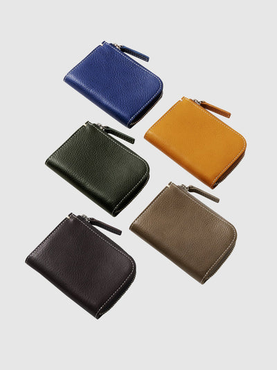 Cowhide (Vachetta Milled Leather) Urbano L Zip Wallet in Coffee Made in Japan