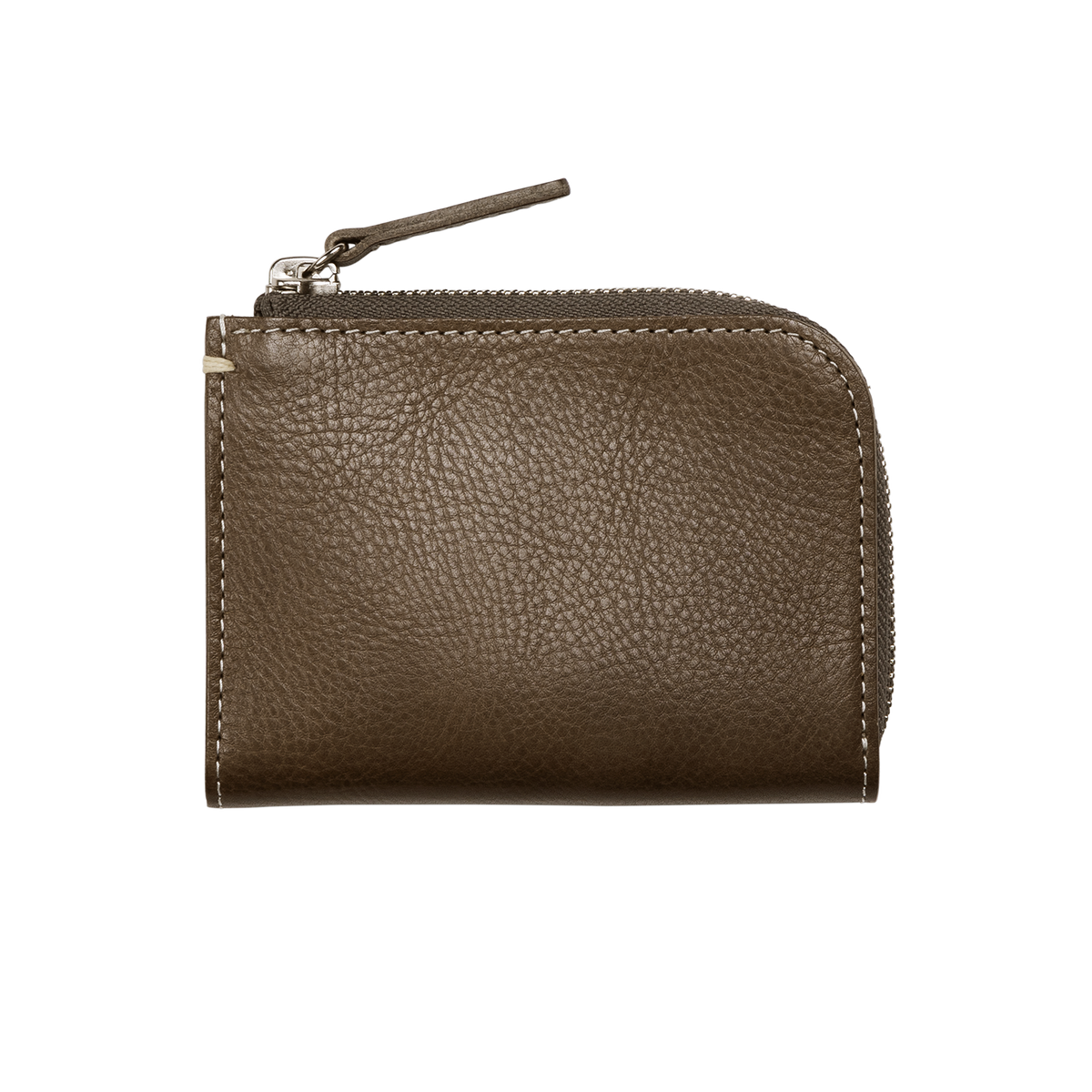 Cowhide (Vachetta Milled Leather) Urbano L Zip Wallet in Dark Sand Made in Japan