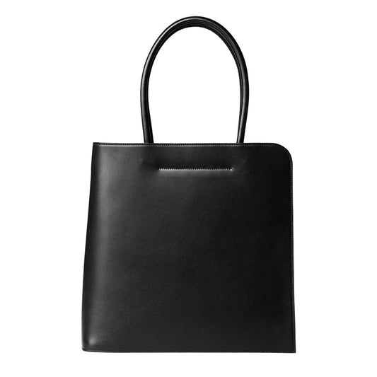 Steerhide  Black Nume Book Tote in Black Made in Japan