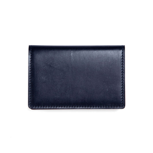 Bridle Leather Bridle Card Case in Navy Made in Japan