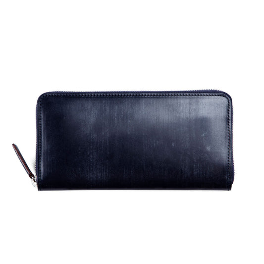 Bridle Leather Bridle Zip Long Wallet in Navy Made in Japan