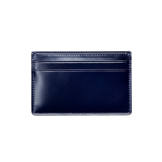 Cordovan Cordovan Card Holder in Navy × Brown Made in Japan