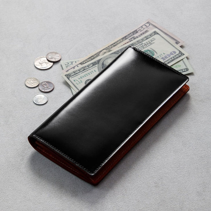 Cordovan Coin Pocket Long Wallet