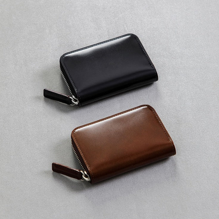 cordovan compact wallet【online limited】 Cordovan Zip Coin Wallet