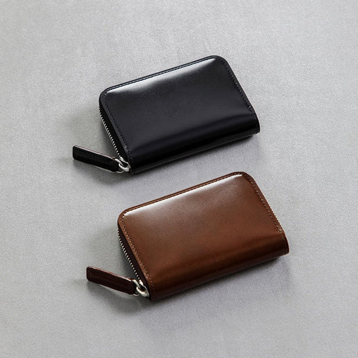 Cordovan Zip Coin Wallet | Cordovan Leather Wallet | Tsuchiya
