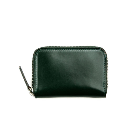 Cordovan Cordovan Zip Coin Case in Dark Green Made in Japan