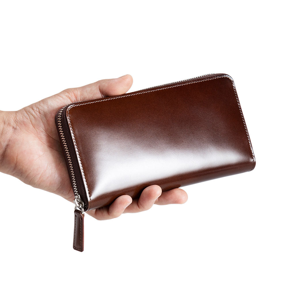 Cordovan Zip Long Wallet - Cordovan - Tsuchiya Kaban Global