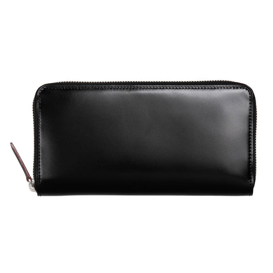 Cordovan Cordovan Zip Long Wallet in Black Made in Japan