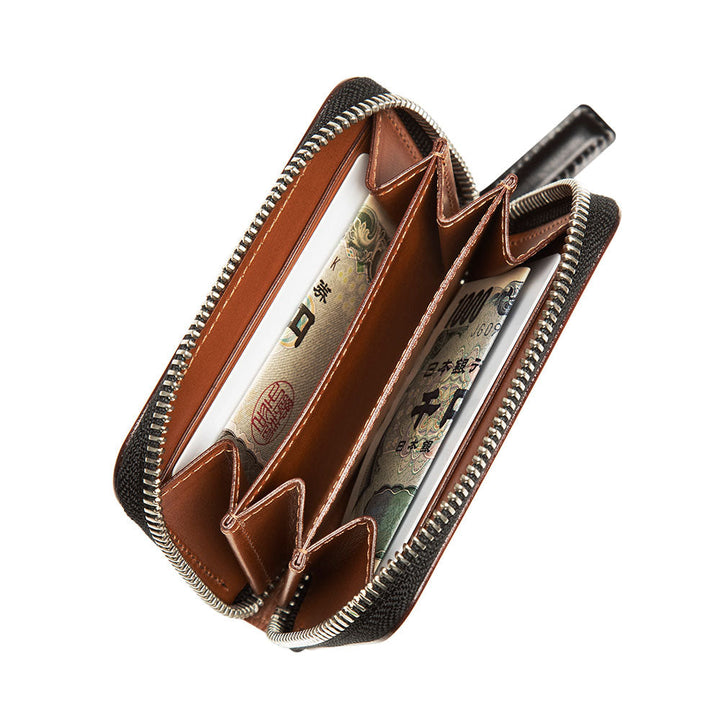 Cordovan Zip Coin Wallet | Cordovan Leather Wallet | Tsuchiya