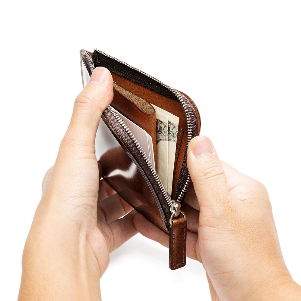 Cordovan L Zip Wallet | Cordovan Leather Wallet | Tsuchiya Kaban