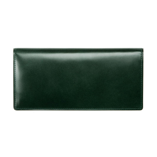 Cordovan Cordovan Long Wallet in Dark Green × Brown Made in Japan