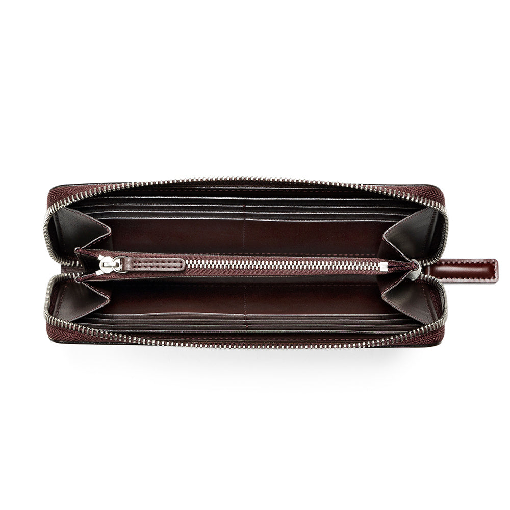 Cordovan Leather Zip Long Wallet