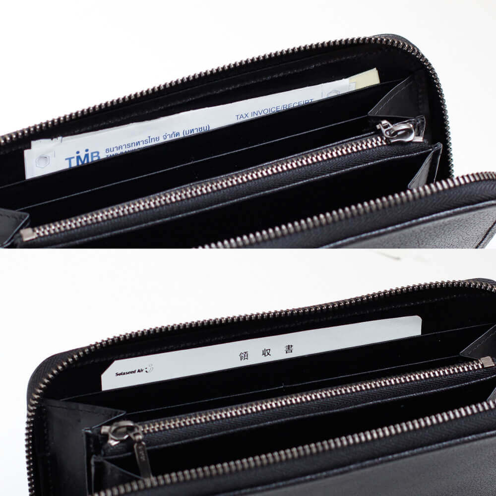 Elegant Black Long Zipper Wallet - Bajio Black