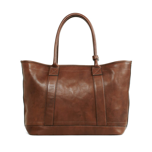 Cowhide  Roadster Large Tote in Smoky Brown Made in Japan