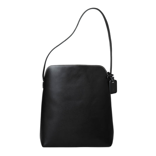 Steerhide  Diario Single Strap Tote in Black Made in Japan