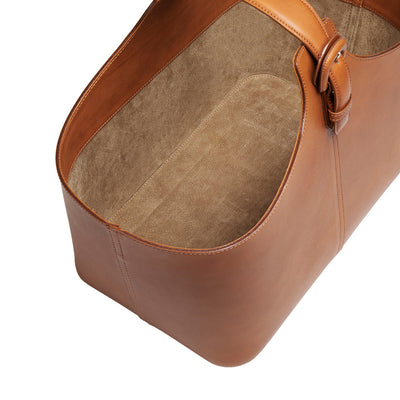 Home Collection Leather Basket (L)