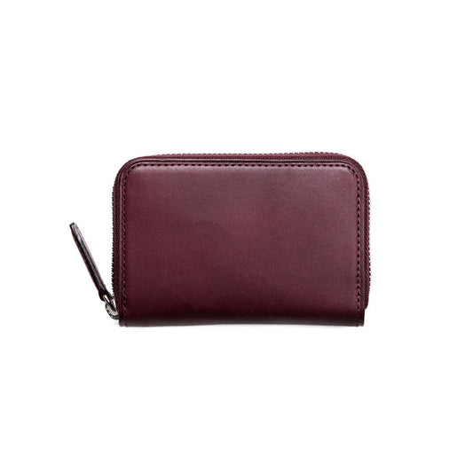 Steerhide  Nume plus Zip Coin Case in Burgundy Made in Japan