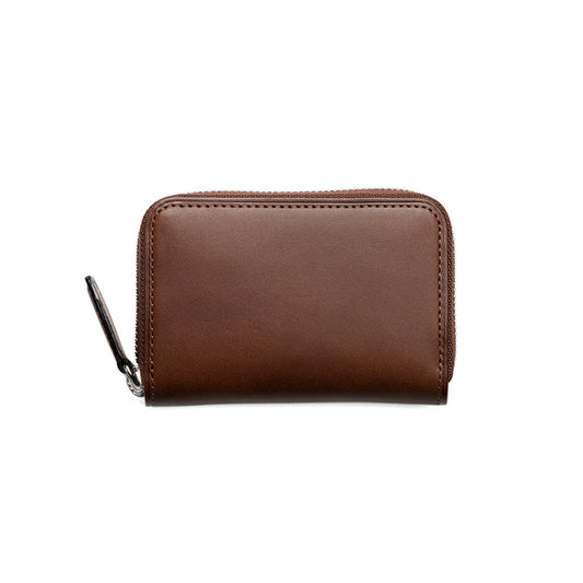 Steerhide  Nume plus Zip Coin Case in Chestnut Made in Japan