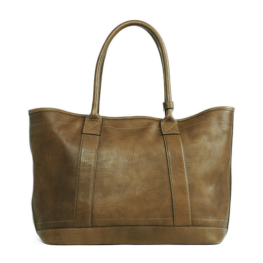 Cowhide  Roadster Large Tote in Vintage Olive Made in Japan