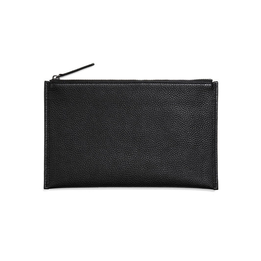 Steerhide  Travel Handy Clutch in Black Made in Japan