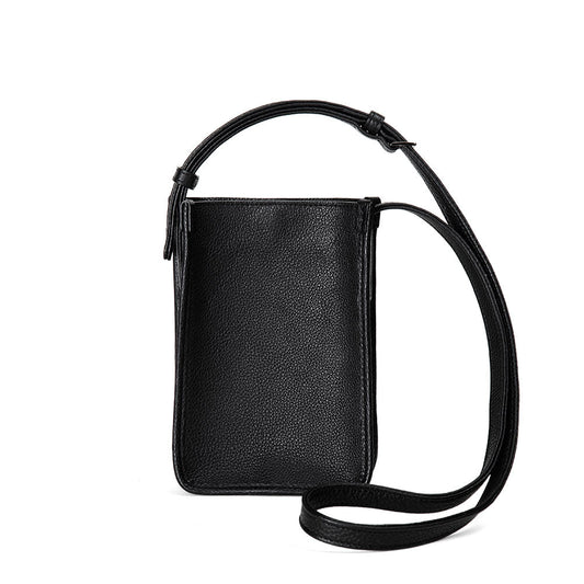 Steerhide  Travel Mini Shoulder in Black Made in Japan