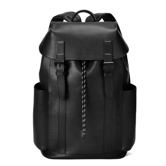 Cowhide  Large Twin Belt Backpack in Black Made in Japan