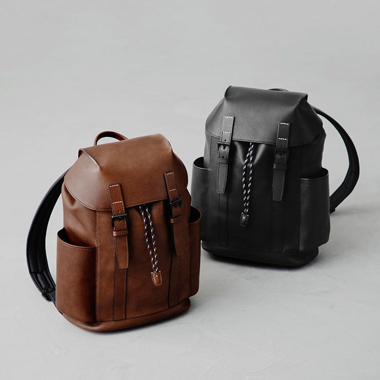 belting leather backpack Twin Belt Backpack | Leather Backpack